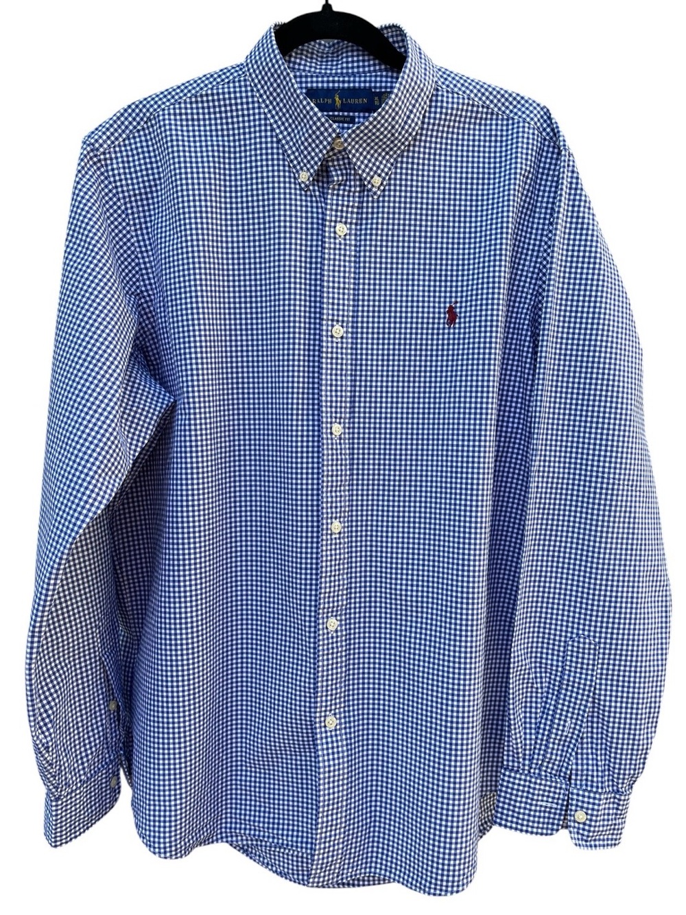Ralph Lauren Blue Gingham Check Button-Down Shirt